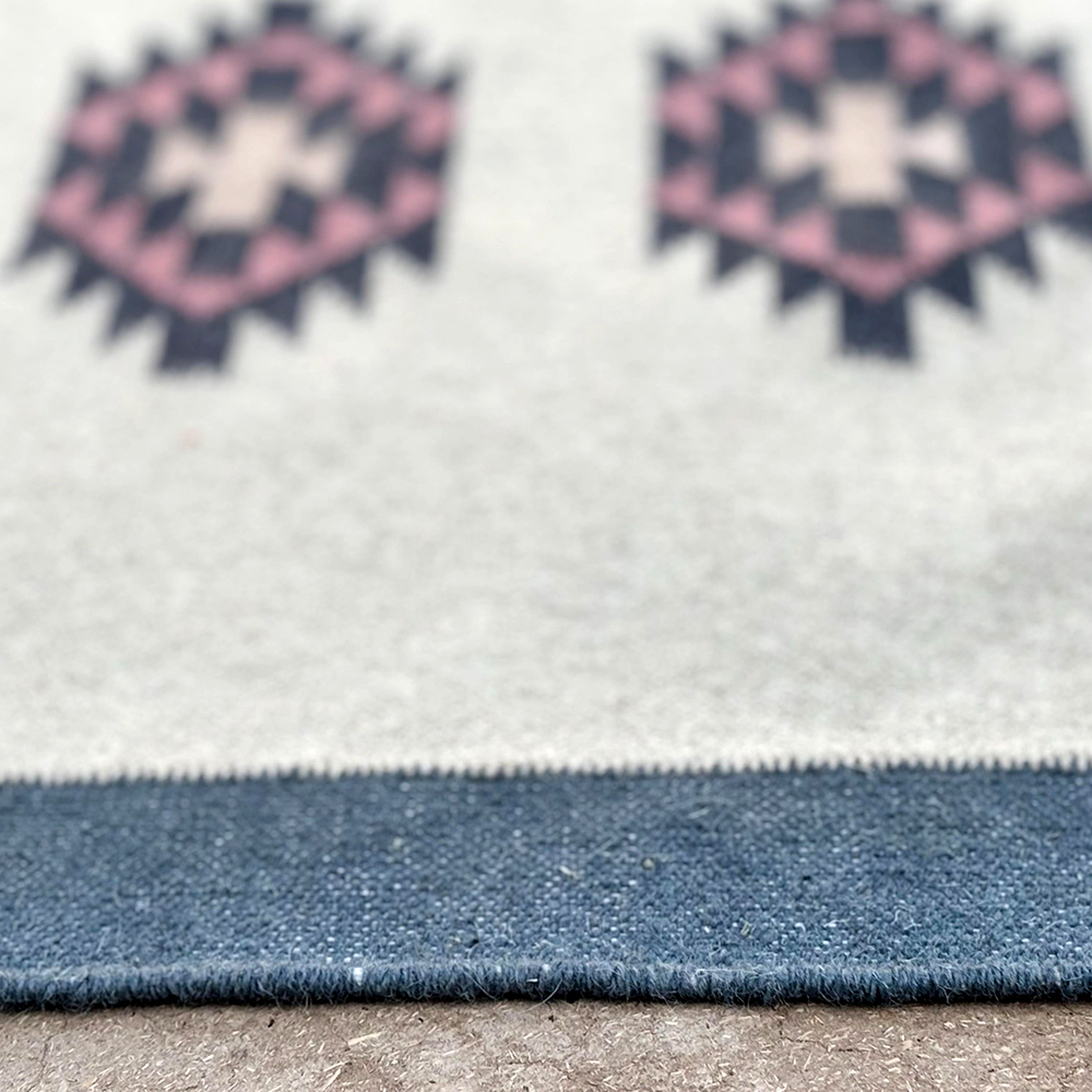 Handmade Vintage Multicolor Wool Dhurrie For Living Room